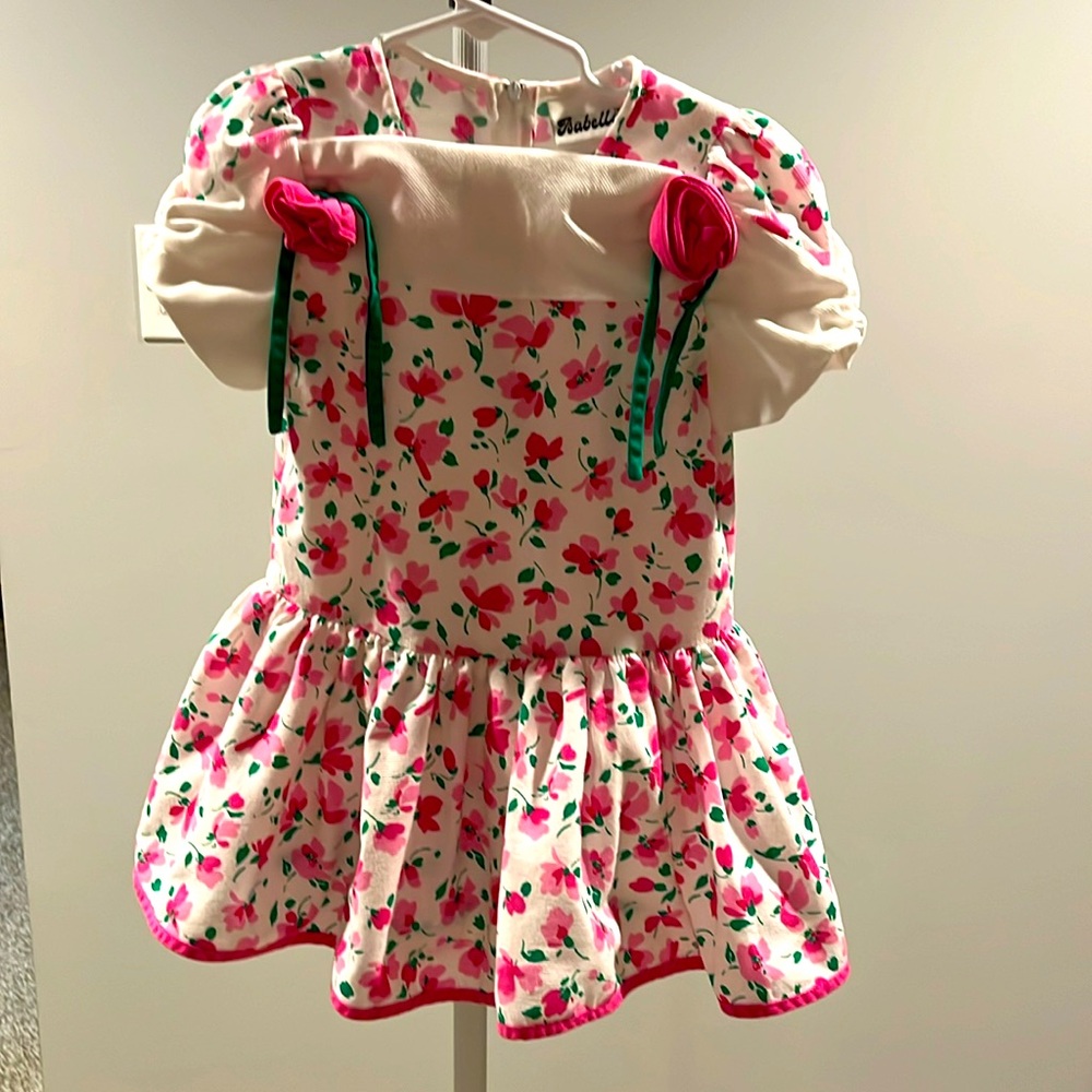 Girls pink and white dress size 5